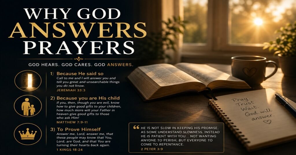 3 Reasons Why God Answers Prayers